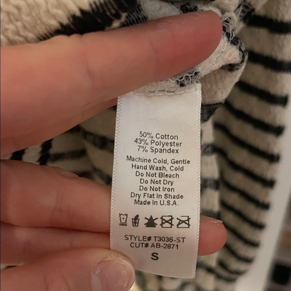 TALULAH Black and Cream Striped Crew Sweater - Picture 6 of 7